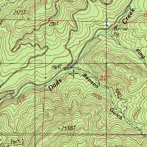 Topographic Map of Benson Gulch, OR