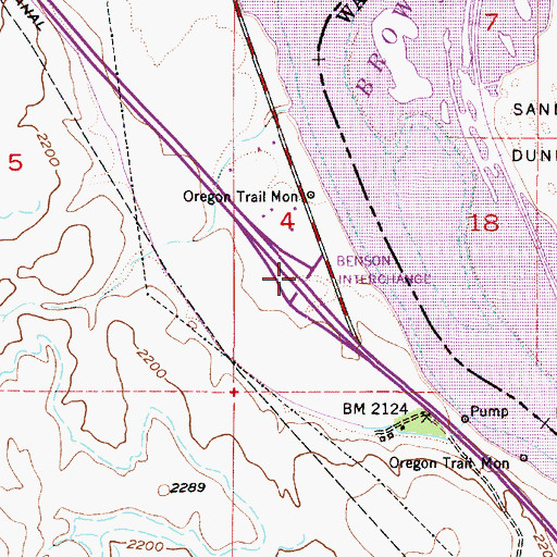 Topographic Map of Benson Interchange, OR