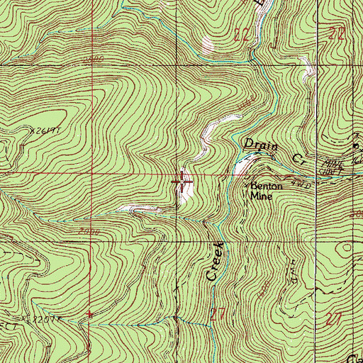 Topographic Map of Benton Mine, OR