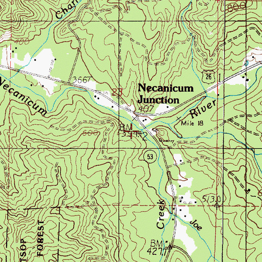 Topographic Map of Bergsvik Creek, OR