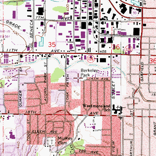 Topographic Map of Berkeley City Park, OR