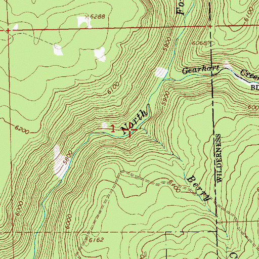 Topographic Map of Berry Creek, OR