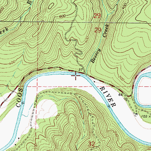 Topographic Map of Bessey Creek, OR