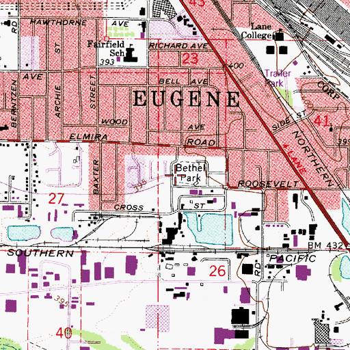 Topographic Map of Lark City Park, OR