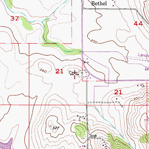 Topographic Map of Bethel Cemetery, OR