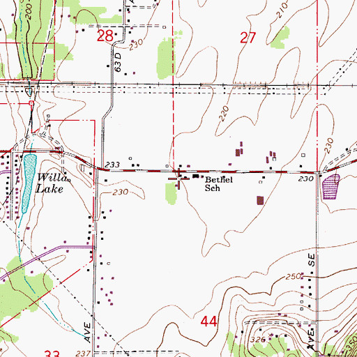 Topographic Map of Bethel Elementary School, OR