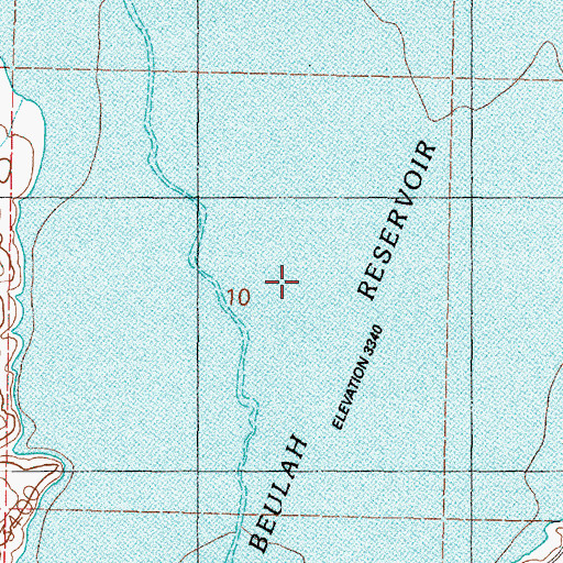 Topographic Map of Beulah Reservoir, OR