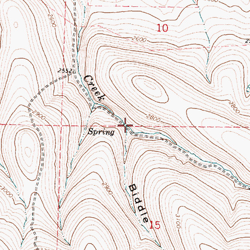 Topographic Map of Biddle Canyon, OR