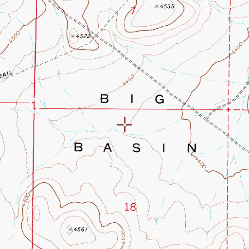 Topographic Map of Big Basin, OR