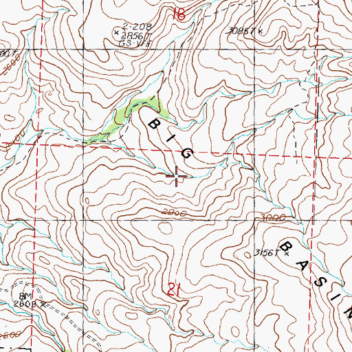 Topographic Map of Big Basin, OR