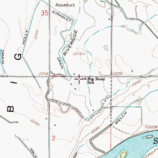 Topographic Map of Big Bend School (historical), OR