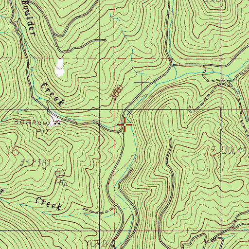 Topographic Map of Big Boulder Creek, OR