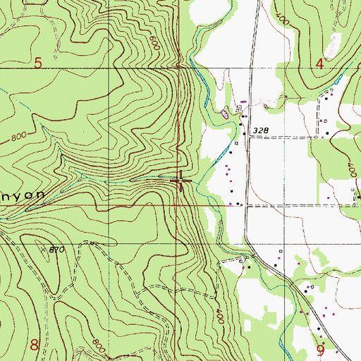 Topographic Map of Big Canyon, OR