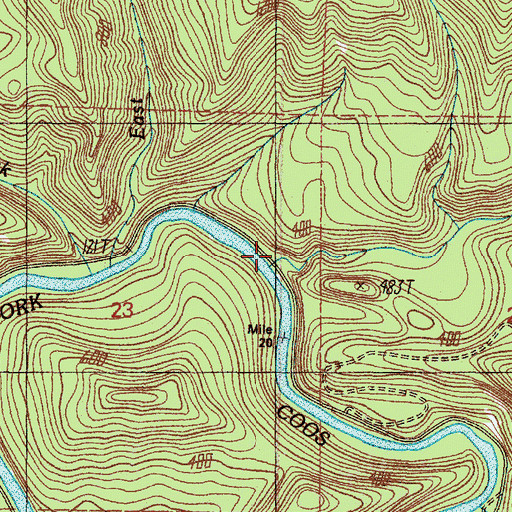 Topographic Map of Big Creek, OR