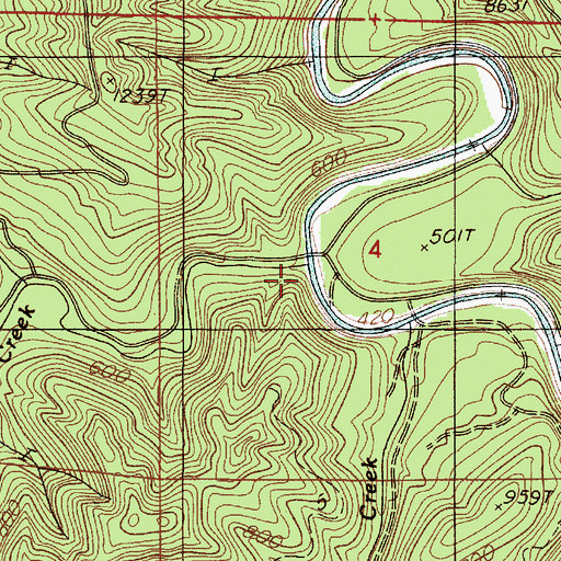Topographic Map of Big Creek, OR