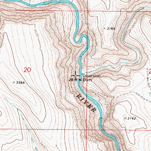 Topographic Map of Big Creek, OR