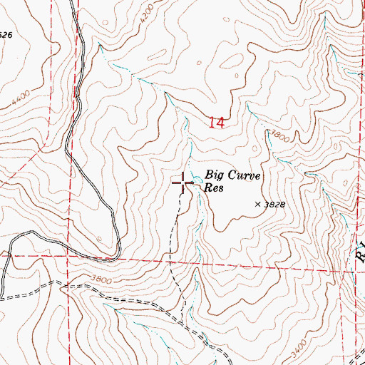 Topographic Map of Big Curve Reservoir, OR