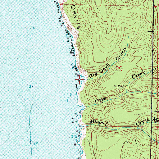 Topographic Map of Big Devil Gulch, OR