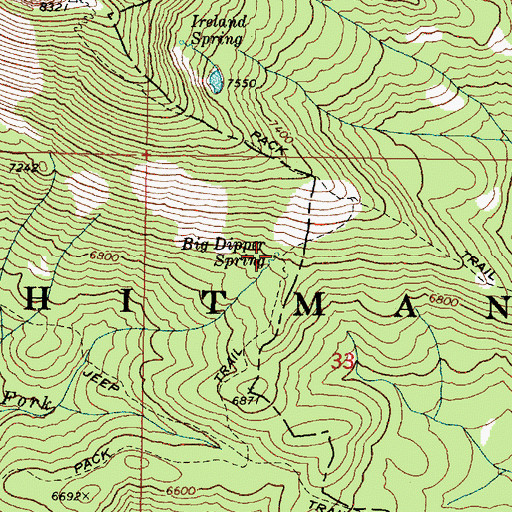 Topographic Map of Big Dipper Spring, OR