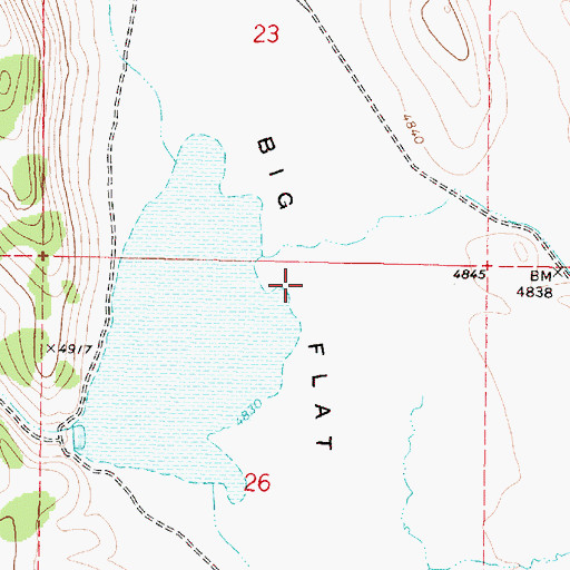 Topographic Map of Big Flat, OR
