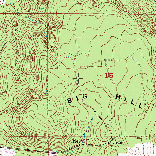 Topographic Map of Big Hill, OR