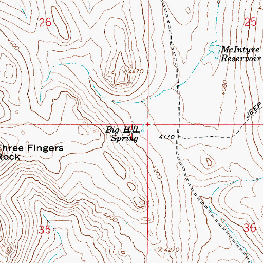 Topographic Map of Big Hill Spring, OR