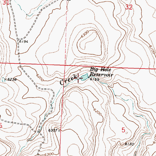 Topographic Map of Big Hole Reservoir, OR