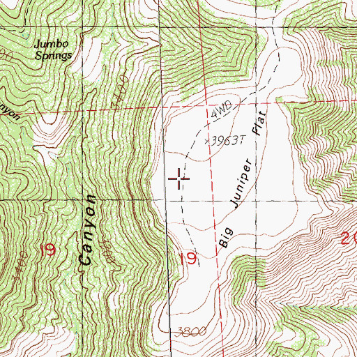 Topographic Map of Big Juniper Flat, OR