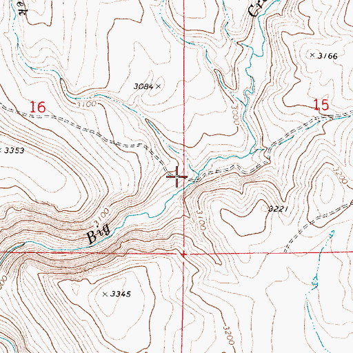 Topographic Map of Big Rattlesnake Creek, OR