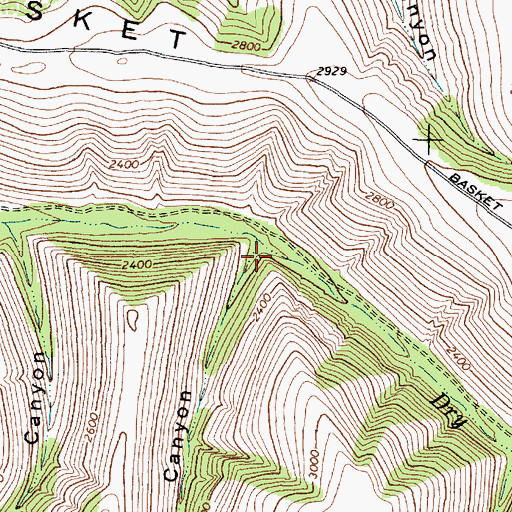 Topographic Map of Big Rayborn Canyon, OR