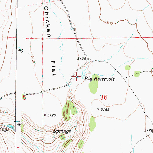 Topographic Map of Big Reservoir, OR