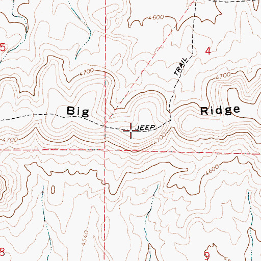Topographic Map of Big Ridge, OR