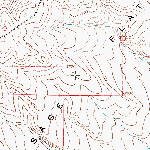 Topographic Map of Big Sage Flats, OR