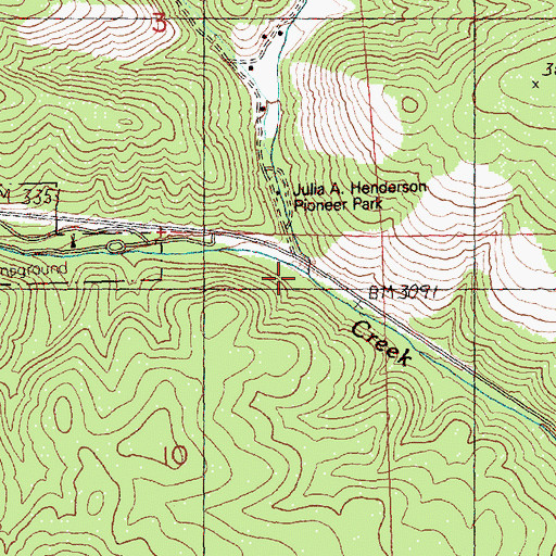 Topographic Map of Big Service Creek, OR