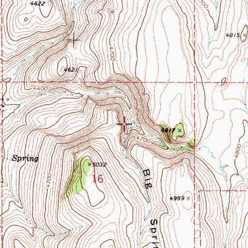 Topographic Map of Big Spring Draw, OR