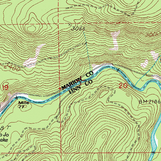 Topographic Map of Big Springs Campground (historical), OR