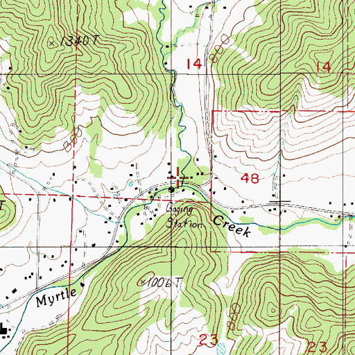 Topographic Map of Bilger Creek, OR