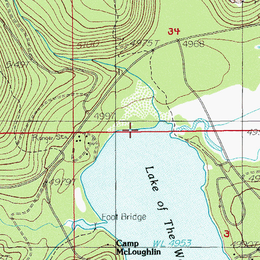 Topographic Map of Billie Creek, OR