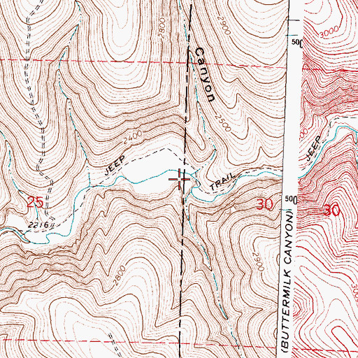 Topographic Map of Billy Canyon, OR