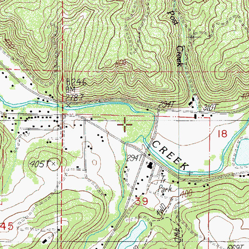 Topographic Map of Billy Creek, OR