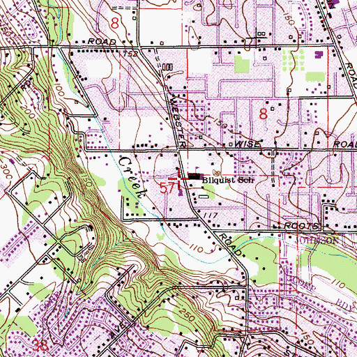 Topographic Map of Bilquist Elementary School, OR