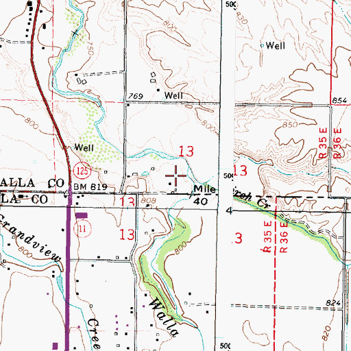Topographic Map of Birch Creek, OR