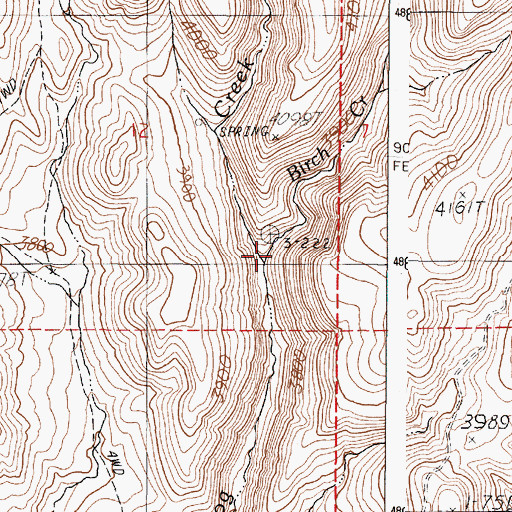Topographic Map of Birch Creek, OR