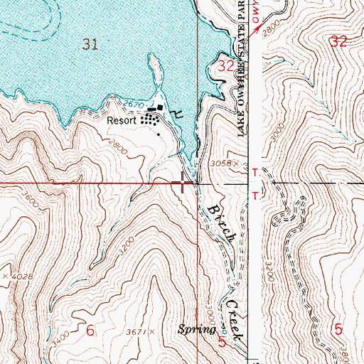 Topographic Map of Birch Creek, OR