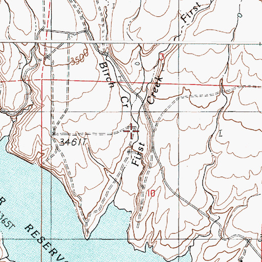 Topographic Map of Birch Creek, OR
