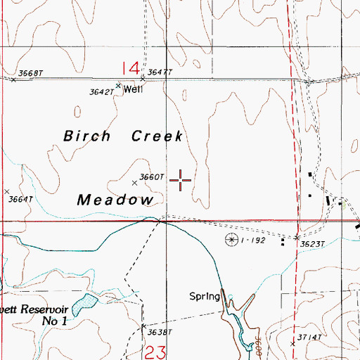 Topographic Map of Birch Creek Meadow, OR