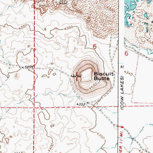 Topographic Map of Biscuit Butte, OR