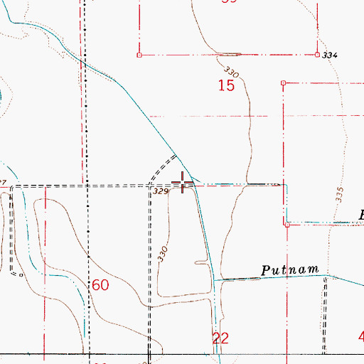 Topographic Map of Bishop Creek, OR