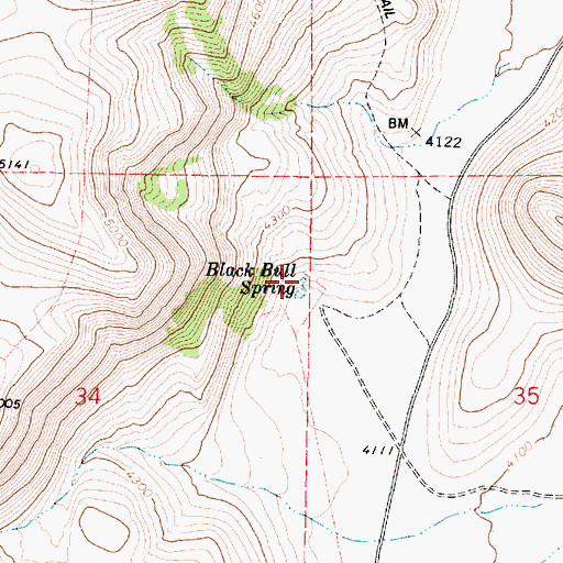 Topographic Map of Black Bull Spring, OR