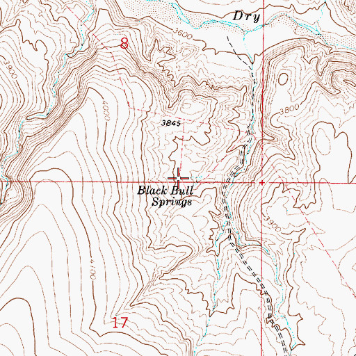 Topographic Map of Black Bull Springs, OR